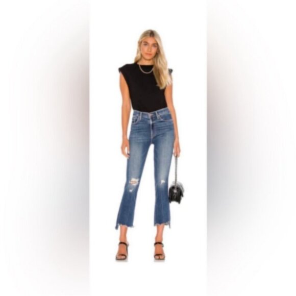 Mother Jeans The Insider Crop Step Chew Denim Jean Dancing On Coals size 26 - Picture 3 of 16